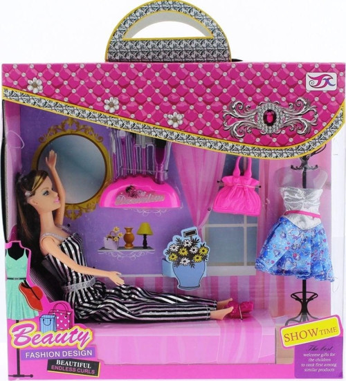 Kız Erkek Çocuk Oyuncak Siyah Çizgili Tulumlu Aksesuarlı Moda Bebek Tx856 Kız Erkek Çocuk Eğitici Eğitic