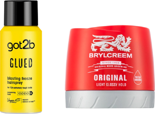 Schwarzkop Got2B Glued  Seyahat Saç Spreyi 100ML+Brylcreem Orijinal Saç Şekillendirici Krem 150Ml