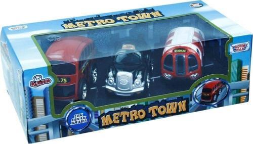 Eğlenceli Oyuncak 78482 CEKBIRAK 4İNCH 3PCS SEHİR ARACLARI Kız Erkek Çocuk Eğitici