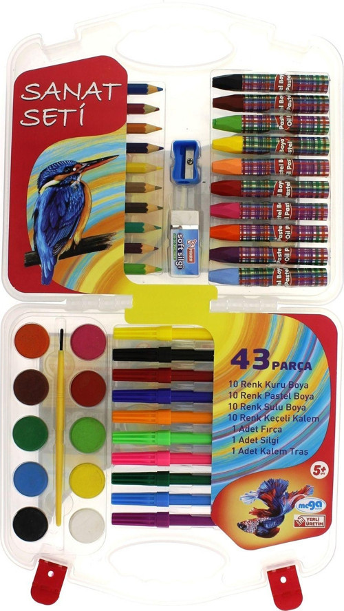 Eğitici Oyuncak 43 Parça Çantalı Sanat Seti Kız Erkek Çocuk Eğitici