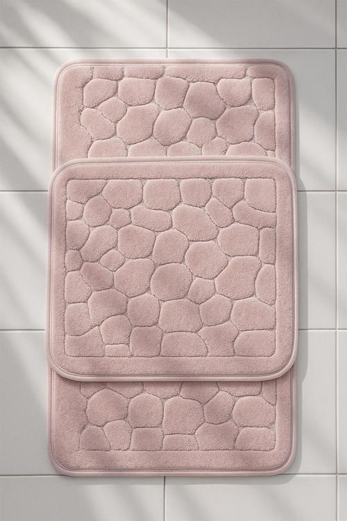 Banyo 2li Paspas Takımı Pudra 60x100