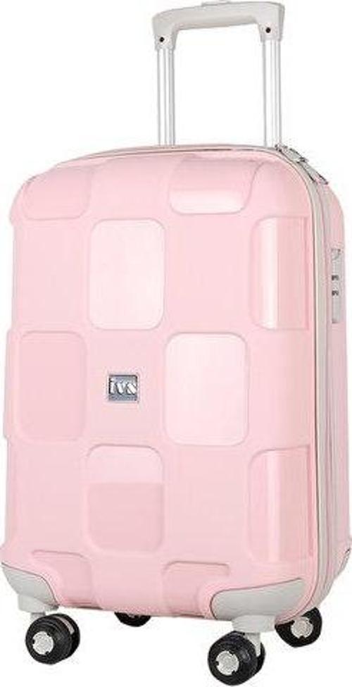 Kare Pembe Bej Valiz Büyük Boy Büyük Boy Seyahat Çantası PP4040-670-L Pembe