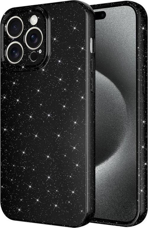 iPhone 15 Pro Kılıf Kamera Korumalı Simli Parıltılı Lüks Silikon