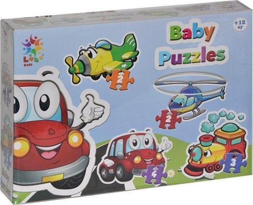 LCBYB003 Laço Kids Baby Puzzles - Taşıtlar / 2+2+3+4 Parça Puzzle / +1 yaş