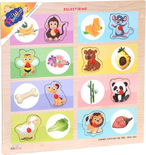 ONY-360-361 Onyıl, Ahşap Tutmalı Eşleştirme - Hangi Hayvan Ne Yer