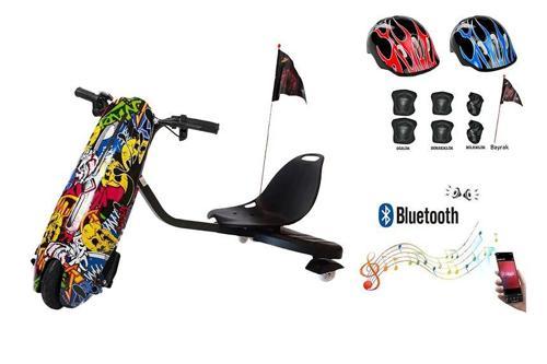 Drift Car Elektrikli Kaykay Bluetooth Dirift Kar Hoverboard Scooter Koruma Ekipmanı Hediye D01