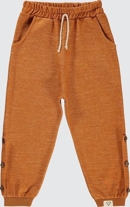 Paçaları Düğmeli 6-9 Yaş Eşofman Altı - Hardal8-9 Yaş