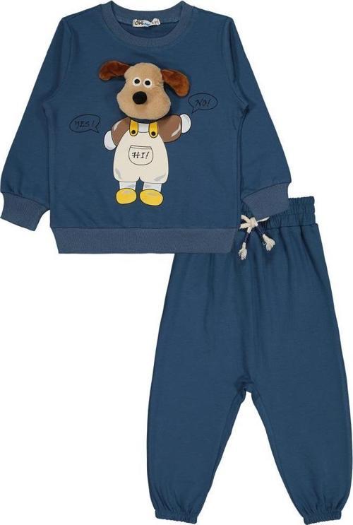 Mobil Köpek Nakışlı 2-5 Yaş Eşofman Takımı - Mavi4-5 Yaş