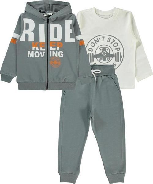 3' lü 6-9 Yaş Eşofman Takımı - Gri7-8 Yaş