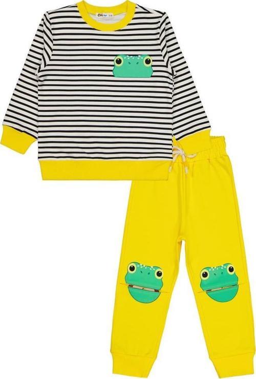 Kurbağa Nakışlı 2-5 Yaş Eşofman Takımı - Sarı3-4 Yaş