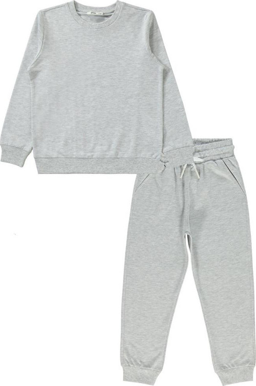 Unisex Basic 6-9 Yaş Eşofman Takımı - Gri9-10 Yaş