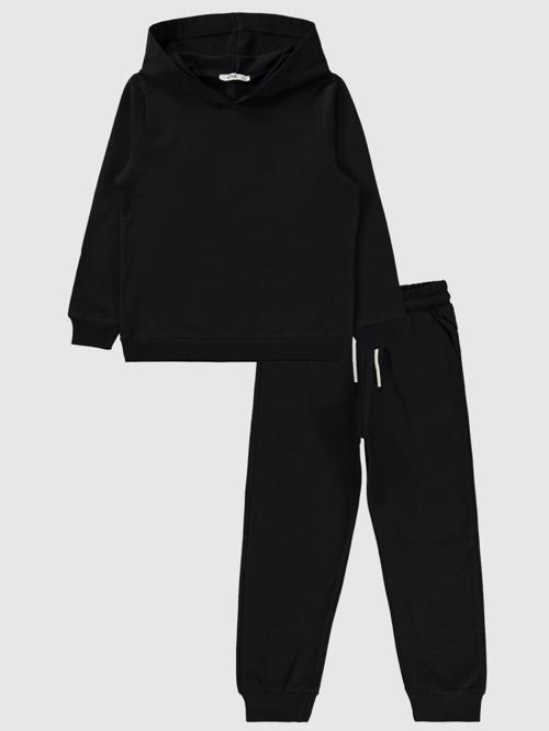 Unisex Basic 6-9 Yaş Eşofman Takımı - Siyah7-8 Yaş