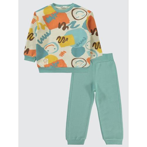 Gülen Surat Baskılı 2-5 Yaş Eşofman Takımı - Yeşil3-4 Yaş