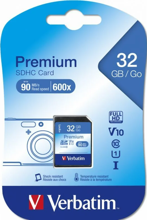 VERBATIM 32GB 90MB/S CLASS 10 FULL HD SD HAFIZA KARTI