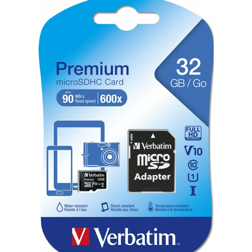 VERBATIM 32GB 90MB/S CLASS 10 MİCRO SD HAFIZA KARTI