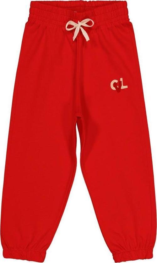 4163-1 Civil Boys CVL Nakışlı Süs Bağcıklı 2-5 Yaş Eşofman Altı - Kırmızı5-6 Yaş