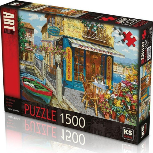 KS Puzzle 1500 Parça Ristorante Vecchia Urbino Kız Erkek Çocuk Oyuncak Eğitici Oyuncaklar