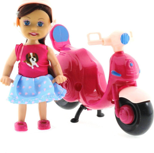 Cute Doll Mini Bebek ve Mor Vespa Kız Erkek Çocuk Oyuncak Eğitici Oyuncaklar