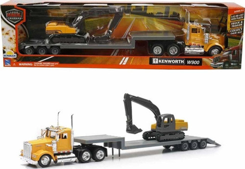 1:43 Long Haul Kenworth Taşıyıcı Tır ve Ekskavatör Kız Erkek Çocuk Oyuncak Eğitici Oyuncaklar