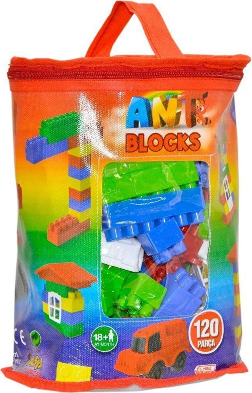ANT121 Ant Blocks 120 Parça Çantalı Blok Seti Kız Erkek Çocuk Oyuncak Eğitici Oyuncaklar