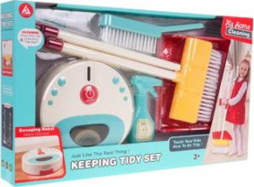 KEEPİNG TIDY SET TEMİZLİK PİLLİ ROBOT SÜPÜRG Kız Erkek Çocuk Oyuncak Eğitici Oyuncaklar