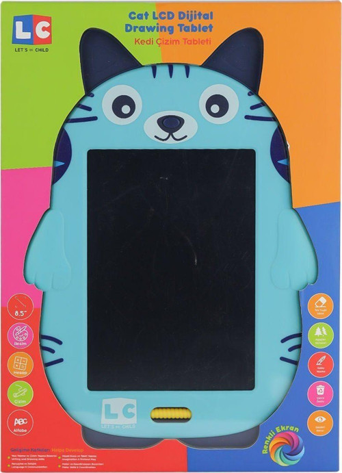 LC-31070 Kedi Çizim Tableti 8.5 inç Kız Erkek Çocuk Oyuncak Eğitici Oyuncaklar