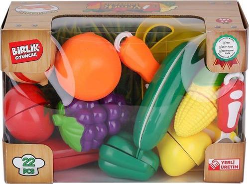 URT007-KUTU-2AB 22 PCS KESİLEBİLİEN SEBZE MEYVELER Kız Erkek Çocuk Oyuncak Eğitici Oyuncaklar