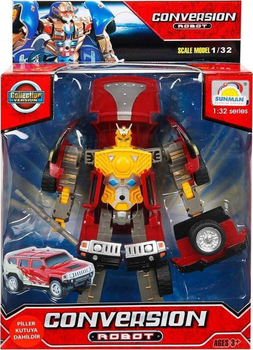81234 Sunman, 1:32 Sesli ve Işıklı Dönüşebilen Robot Kız Erkek Çocuk Oyuncak Eğitici Oyuncaklar