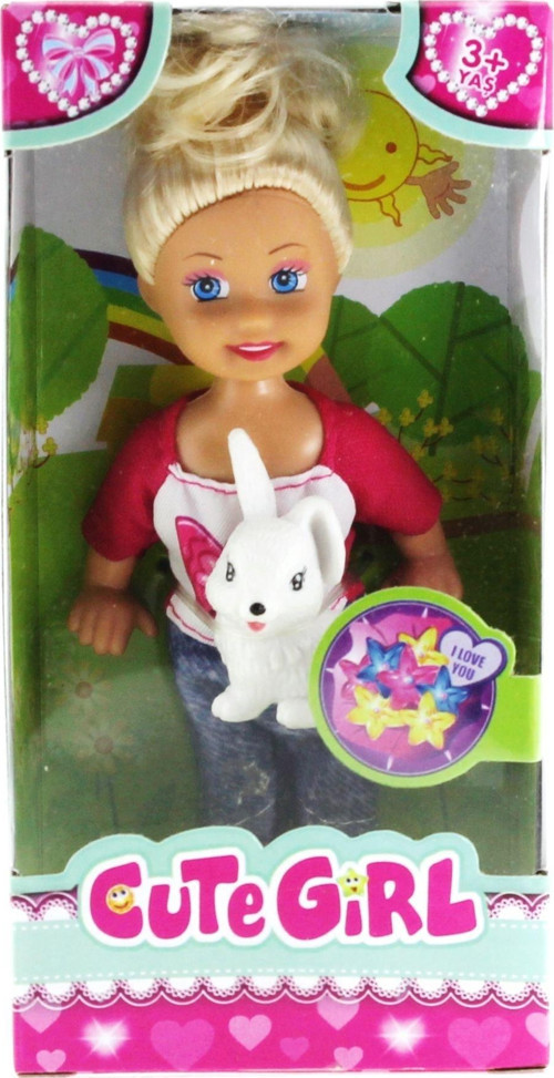 Cute Girl Tavşan Figürlü Sarışın Mini Bebek Kız Erkek Çocuk Oyuncak Eğitici Oyuncaklar