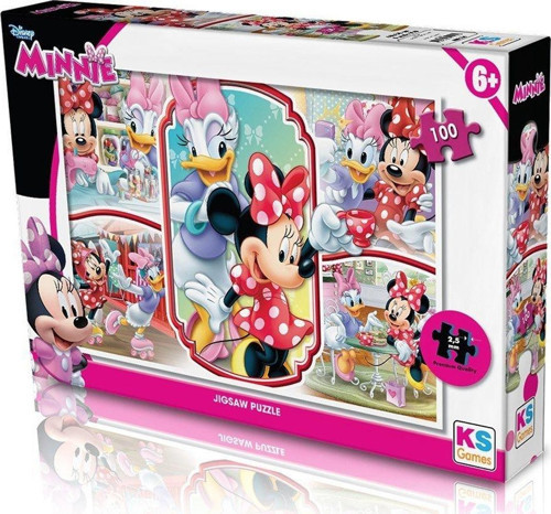 MIN714 KS, Minnie 100 Parça Puzzle Kız Erkek Çocuk Oyuncak Eğitici Oyuncaklar