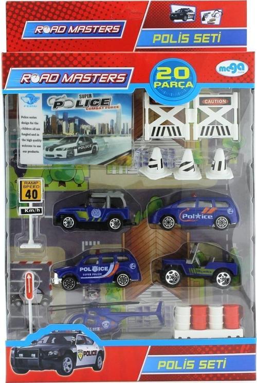 Die Cast Polis Oyun Seti 20 Parça Kız Erkek Çocuk Oyuncak Eğitici Oyuncaklar