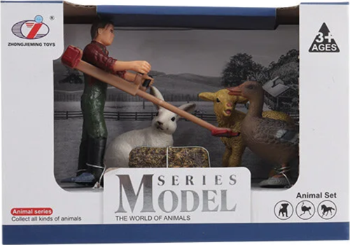 Kutulu Model Çiftçi, Kuzu,Tavşan, Kaz Kız Erkek Çocuk Oyuncak Eğitici Oyuncaklar