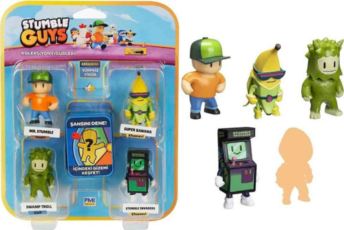 PMI SG2240 Stumble Guys Figür Seti 5li -Necotoys Kız Erkek Çocuk Oyuncak Eğitici Oyuncaklar