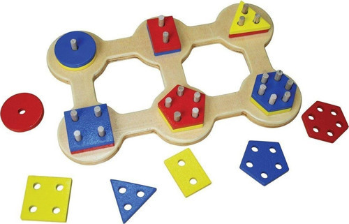 KAL-1013 Altılı Geometrik Sök Tak -Chiva Kız Erkek Çocuk Oyuncak Eğitici Oyuncaklar