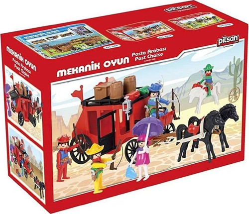 04 002 Mini Mekanik Seri 2 Posta Arabası -Pilsan Oyuncak Kız Erkek Çocuk Oyuncak Eğitici Oyuncaklar