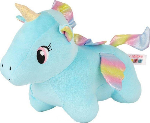 5018 Kadife Mavi Unicorn Kız Erkek Çocuk Oyuncak Eğitici Oyuncaklar
