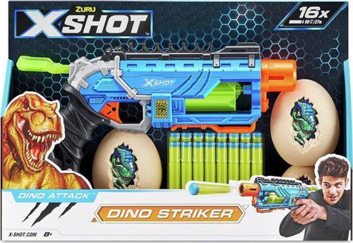 4860 X Shot Sünger Atan Dino Attack Striker Silah -Sunman Kız Erkek Çocuk Oyuncak Eğitici Oyuncaklar