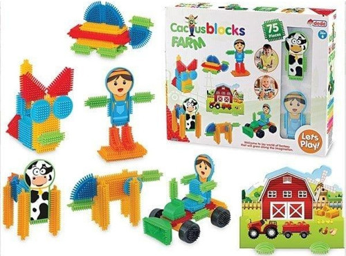 03312 Kaktüs Blokları Çiftlik 75 Parça Kız Erkek Çocuk Oyuncak Eğitici Oyuncaklar