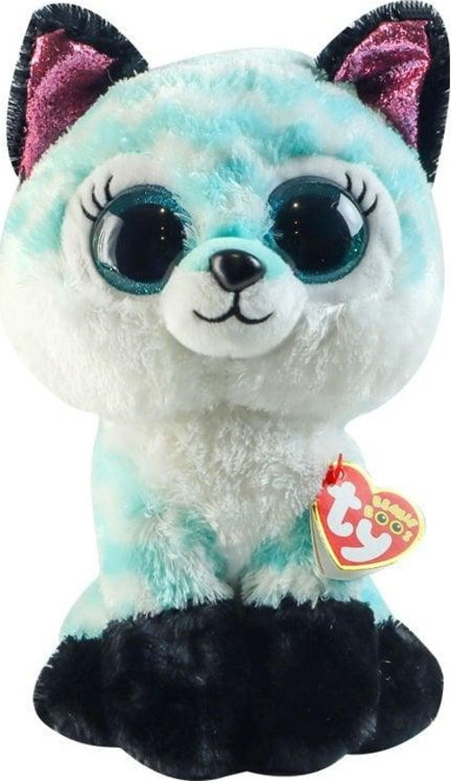 TY Beanie Boos Mavi Şevron Desenli Peluş Tilki Atlas 17cm Kız Erkek Çocuk Oyuncak Eğitici Oyuncaklar