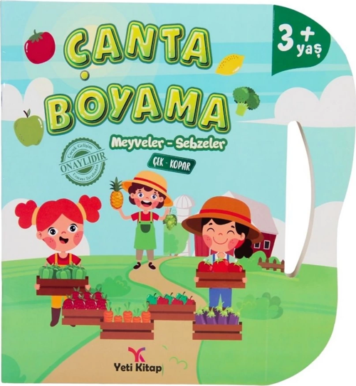 Çanta Kitap Boyama Kitabı Meyve ve Sebzeler Kız Erkek Çocuk Oyuncak Eğitici Oyuncaklar