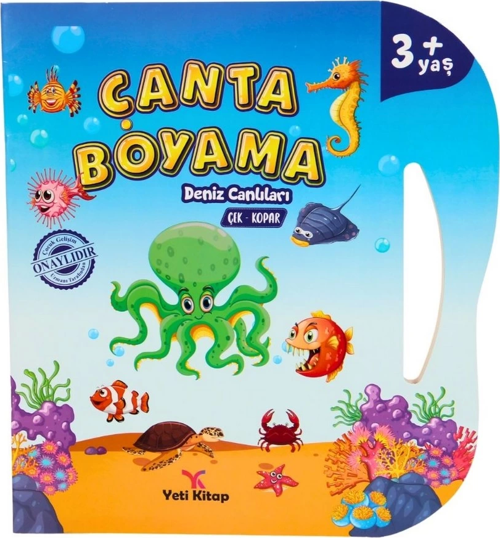 Çanta Kitap Boyama Kitabı Deniz Canlıları Kız Erkek Çocuk Oyuncak Eğitici Oyuncaklar