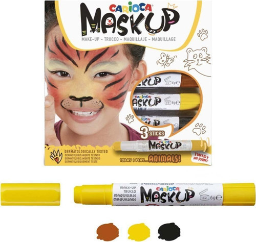 Carioca Mask Up Yüz Boyası 3 Renk Animals Kız Erkek Çocuk Oyuncak Eğitici Oyuncaklar