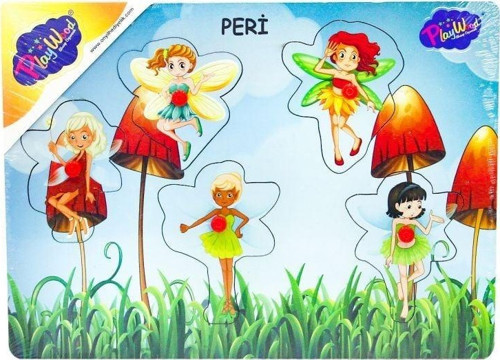 Ahşap Tutmalı Peri Kızı Puzzle Kız Erkek Çocuk Oyuncak Eğitici Oyuncaklar