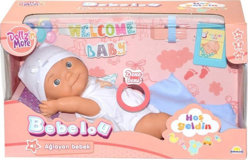 Bebelou Hoş Geldin Bebeği Sesli 30cm Kız Erkek Çocuk Oyuncak Eğitici Oyuncaklar