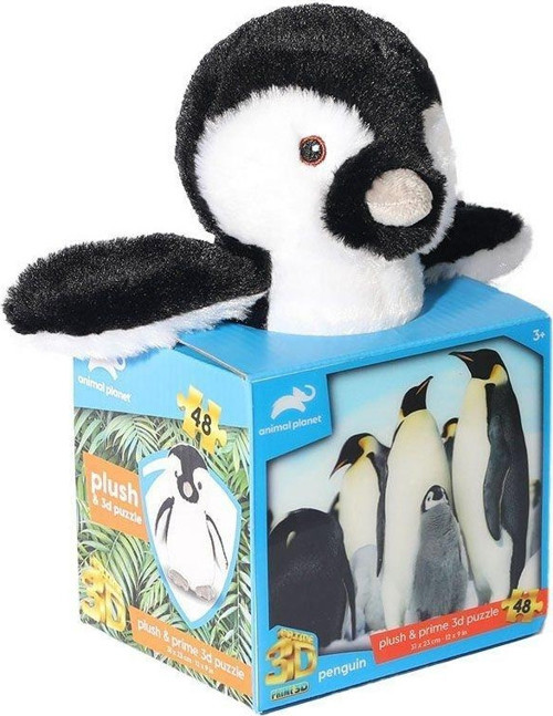 PRM 15809 Prime 3D Penguen Peluş ve Selfie 48 Parça Puzzle Kız Erkek Çocuk Oyuncak Eğitici Oyuncakla
