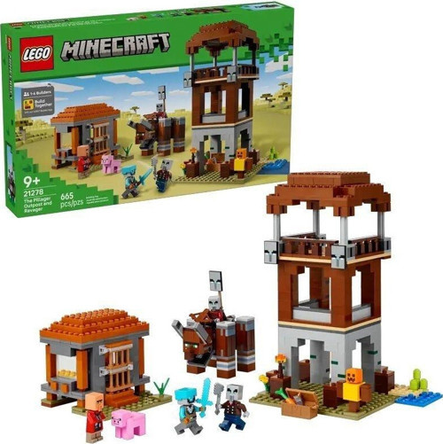 21278 Lego Minecraft Pillager Karakolu ve Ravager 665 parça +9 yaş Kız Erkek Çocuk Oyuncak Eğitici O