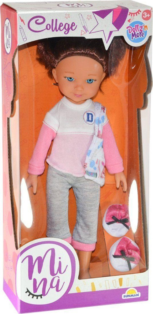30061 Mina College Bebek 35cm -Sunman Kız Erkek Çocuk Oyuncak Eğitici Oyuncaklar