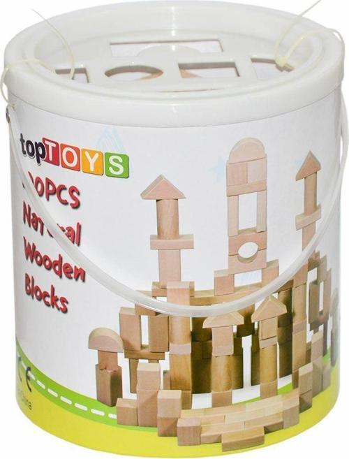 CS-8831 Natural Ahşap Blok Seti 100 Parça -Chiva Kız Erkek Çocuk Oyuncak Eğitici Oyuncaklar