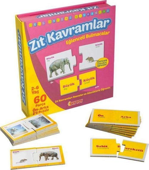 1390 DıyToy, Eğlenceli Bulmacalar - Zıt Kavramlar / 2-6 yaş Kız Erkek Çocuk Oyuncak Eğitici Oyuncakl