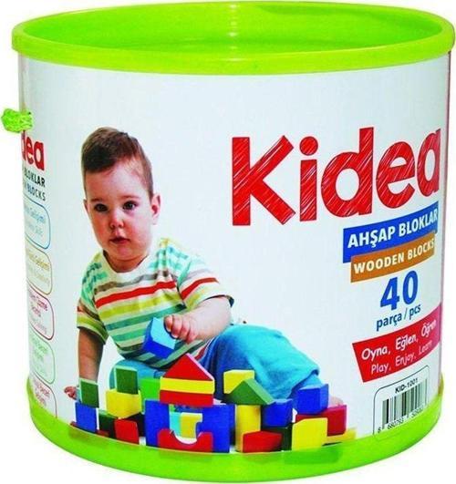 KID-1001 Chiva, Ahşap Bloklar 40 Parça Kız Erkek Çocuk Oyuncak Eğitici Oyuncaklar